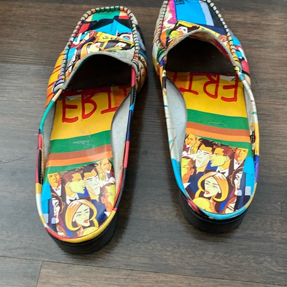 Sesto Meucci Italian Made Art Graphic Mule Sandals Size 7.5 M - Picture 9 of 16